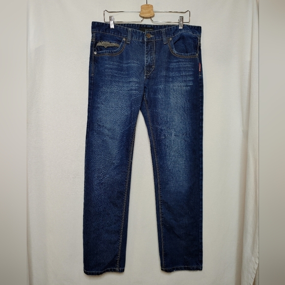 DSquared2 Classic Straight Leg Slim Fit Jeans Medium Dark Wash Cotton 36 Denim - Picture 2 of 12